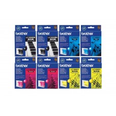 Set Cartuse Cerneala Brother Original 2x LC1000BK Negru, 2x LC1000C Cyan, 2x LC1000M Magenta, 2x LC1000Y Galben, 3400 Pagini si pix Schneider