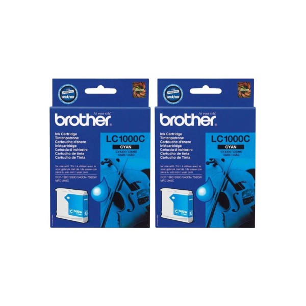 Set Cartuse Cerneala Brother Original 2x LC1000C Cyan 800 Pagini si pix Schneider
