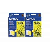Set Cartuse Cerneala Brother Original 2x LC1000Y Galben 800 Pagini si pix Schneider