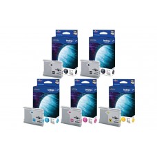 Set Cartuse Cerneala Brother Original 2x LC970BK Negru, 1x LC970C Cyan, 1x LC970M Magenta, 1x LC970Y Galben, 1600 Pagini si pix Schneider