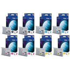 Set Cartuse Cerneala Brother Original 2x LC970BK Negru, 2x LC970C Cyan, 2x LC970M Magenta, 2x LC970Y Galben, 2500 Pagini si pix Schneider