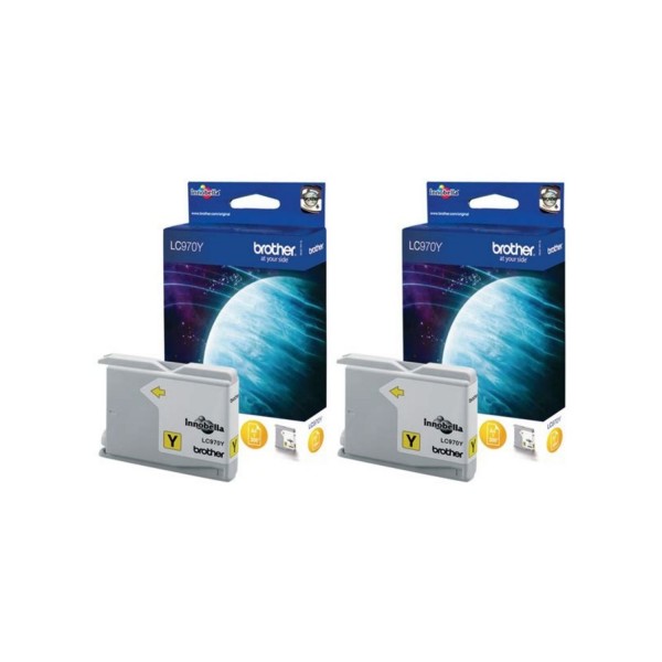 Set Cartuse Cerneala Brother Original 2x LC970Y Galben 600 Pagini si pix Schneider