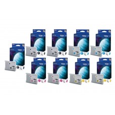 Set Cartuse Cerneala Brother Original 3x LC970BK Negru, 2x LC970C Cyan, 2x LC970M Magenta, 2x LC970Y Galben, 2850 Pagini si pix Schneider