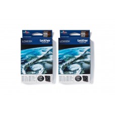 Set Cartuse Cerneala Brother Original 2x LC985BK Negru 600 Pagini si pix Schneider