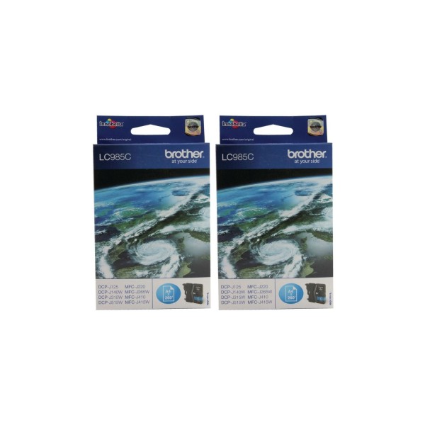 Set Cartuse Cerneala Brother Original 2x LC985C Cyan 520 Pagini si pix Schneider