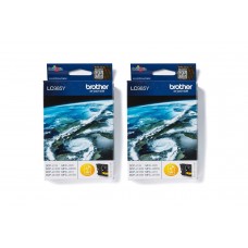 Set Cartuse Cerneala Brother Original 2x LC985Y Galben 520 Pagini si pix Schneider