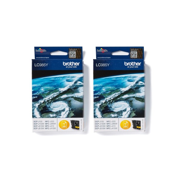 Set Cartuse Cerneala Brother Original 2x LC985Y Galben 520 Pagini si pix Schneider