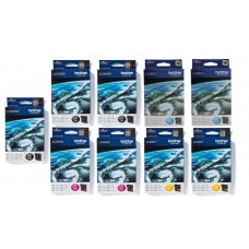 Set Cartuse Cerneala Brother Original 3x LC985BK Negru, 2x LC985C Cyan, 2x LC985M Magenta, 2x LC985Y Galben, 2460 Pagini si pix Schneider