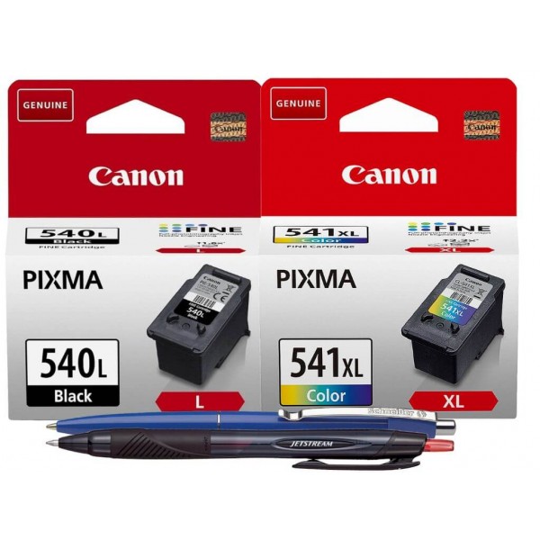 Set Cartuse Cerneala Original Canon 1xPG-540LB Negru, 1xCL-541XL Color, 26 ml, Pix Schneider si Pix Jetstream