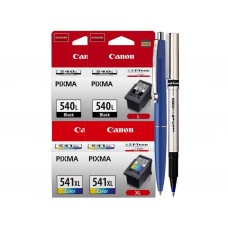 Set Cartuse Cerneala Original Canon 2xPG-540LB Negru, 2xCL-541XL Color, 52 ml, Pix Schneider si Roller DeLuxe