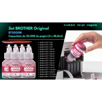 Set Flacon cerneala Brother Original 4x BT5000M Magenta 20000 pagini si pix Schneider Compatibil Brother DCP si MFC Series