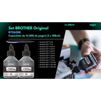 Set Flacon cerneala Brother Original 2x BTD60BK Negru 13000 pagini si pix Schneider Compatibil Brother DCP si MFC Series 